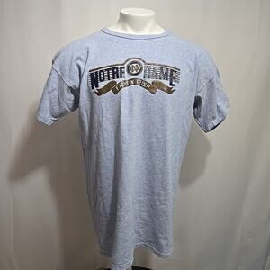 VTG 80s Champion Notre Dame Single Stitch Tee Shirt Adult Size 2XL XXL Heathered